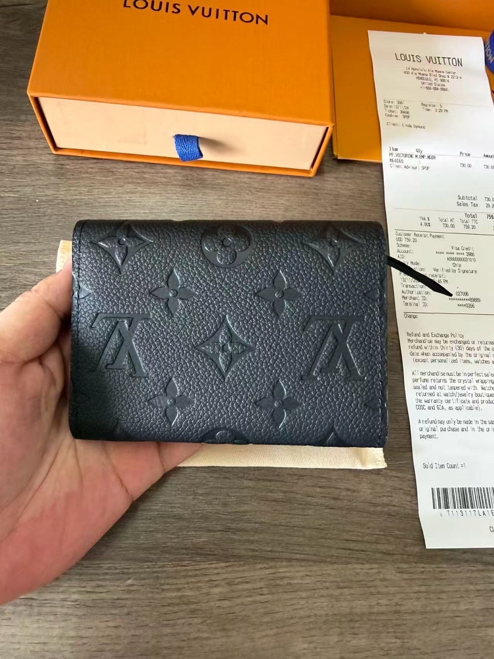 Louis Vuitton Black Monogram Envelope Wallet with Gold Snap - Picture 6 of 16